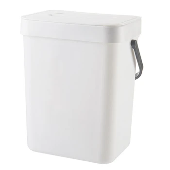 1.3 Galono Kuhinja Kompost Bin Koša S Pokrovom Pod Umivalnikom Hrane Odpadki Bin Majhna In Lahka Kopalnica Smeti Bela