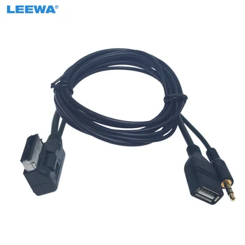 LEEWA Car Audio Music 3.5 mm AUX Kabel AMI MDI MMI Vmesnik USB+Polnilec Za Volkswagen Touran Tiguan Golf GTI 6 CC Žice Adapter