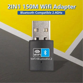 Wifi Brezžična Omrežna Kartica 2 V 1 Oddajnik Sprejemnik USB Wifi & Bluetooth-združljivo Omrežno Kartico 150 M Adapter